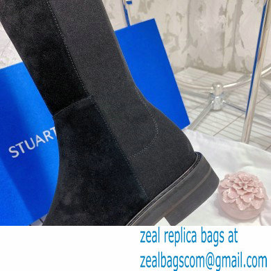 Stuart Weitzman suede Leather Boot with 3.5CM Heel black