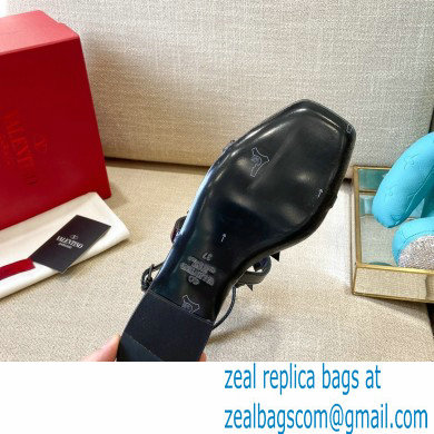 Valentino French Bows Kidskin Flat Sandals Black 2021