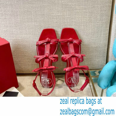 Valentino French Bows Kidskin Flat Sandals Red 2021