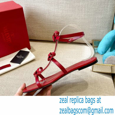 Valentino French Bows Kidskin Flat Sandals Red 2021
