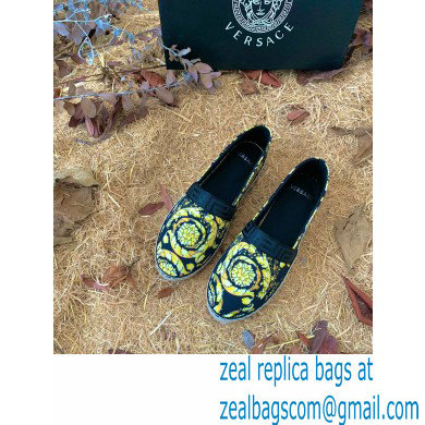 Versace Barocco Print Espadrilles Black - Click Image to Close