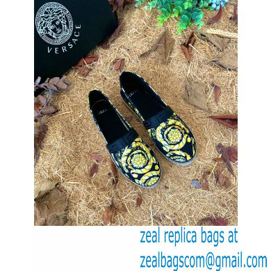 Versace Barocco Print Espadrilles Black