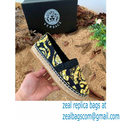 Versace Barocco Print Espadrilles Black