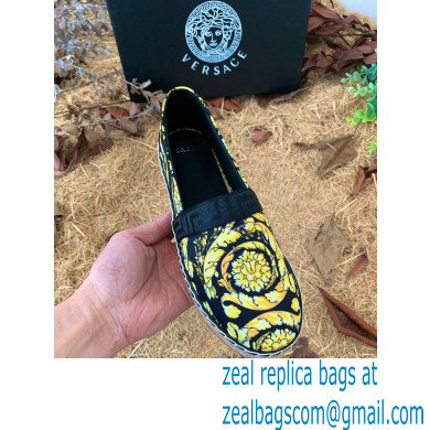 Versace Barocco Print Espadrilles Black - Click Image to Close