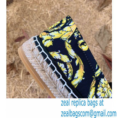 Versace Barocco Print Espadrilles Black