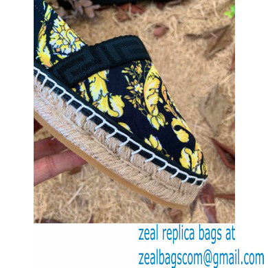 Versace Barocco Print Espadrilles Black - Click Image to Close