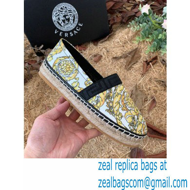 Versace Barocco Print Espadrilles White - Click Image to Close