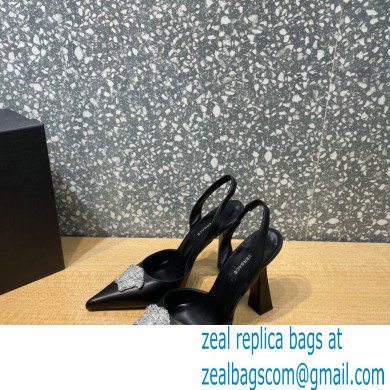 Versace Heel 11cm La Medusa Sling-back Pumps Black/Crystal 2021