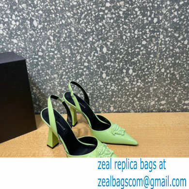 Versace Heel 11cm La Medusa Sling-back Pumps Patent Light Green 2021