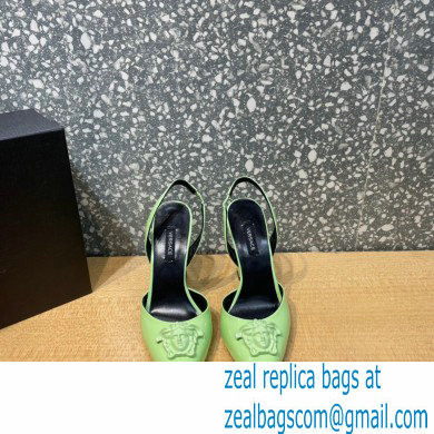 Versace Heel 11cm La Medusa Sling-back Pumps Patent Light Green 2021