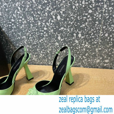 Versace Heel 11cm La Medusa Sling-back Pumps Patent Light Green 2021 - Click Image to Close