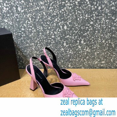 Versace Heel 11cm La Medusa Sling-back Pumps Patent Pink 2021
