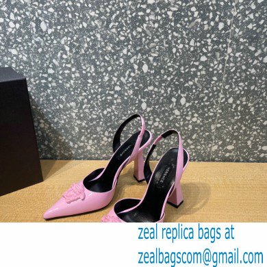 Versace Heel 11cm La Medusa Sling-back Pumps Patent Pink 2021
