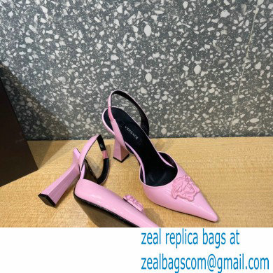 Versace Heel 11cm La Medusa Sling-back Pumps Patent Pink 2021