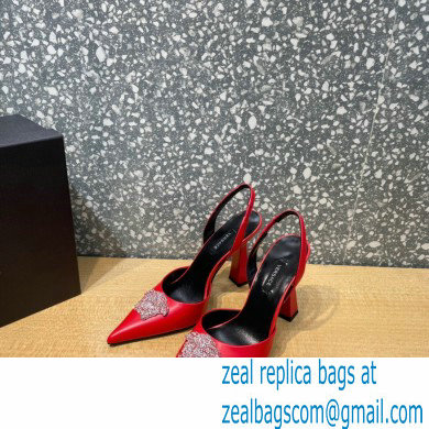 Versace Heel 11cm La Medusa Sling-back Pumps Red/Crystal 2021