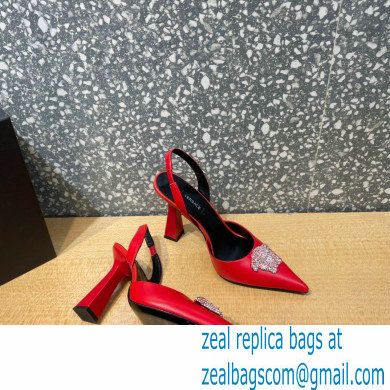 Versace Heel 11cm La Medusa Sling-back Pumps Red/Crystal 2021