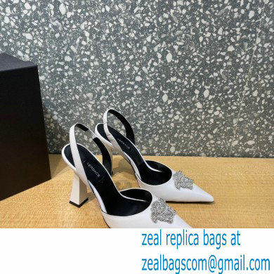 Versace Heel 11cm La Medusa Sling-back Pumps White/Crystal 2021