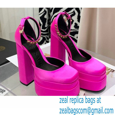 Versace Heel 14.5cm Platform 5cm Medusa Aevitas Satin Pumps Fuchsia 2021