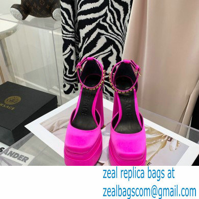 Versace Heel 14.5cm Platform 5cm Medusa Aevitas Satin Pumps Fuchsia 2021