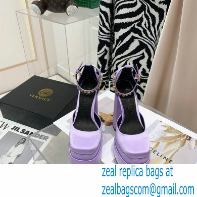 Versace Heel 14.5cm Platform 5cm Medusa Aevitas Satin Pumps Lilac 2021