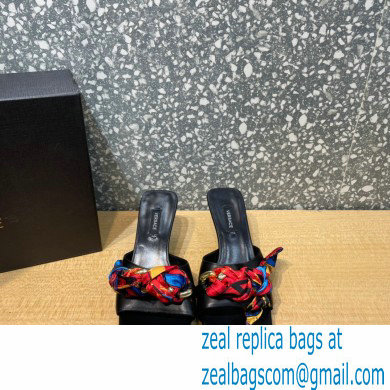 Versace Heel 5.5cm Medusa Chain Foulard Mules Black 2021