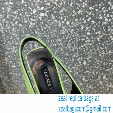 Versace Heel 6cm La Medusa Patent Leather Sling-back Pumps Light Green 2021