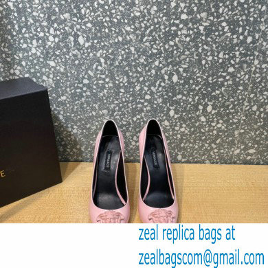 Versace Heel 9.5cm La Medusa Patent Leather Pumps Pink 2021