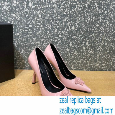 Versace Heel 9.5cm La Medusa Patent Leather Pumps Pink 2021