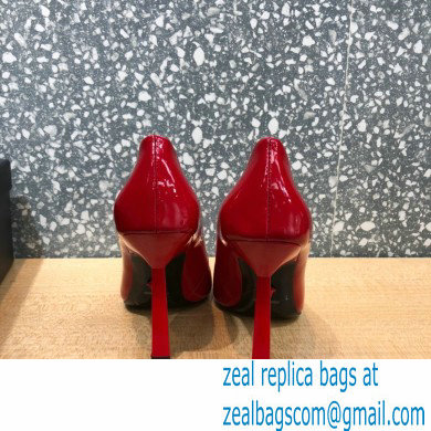 Versace Heel 9.5cm La Medusa Patent Leather Pumps Red 2021