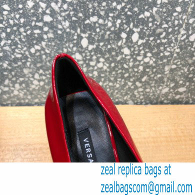 Versace Heel 9.5cm La Medusa Patent Leather Pumps Red 2021