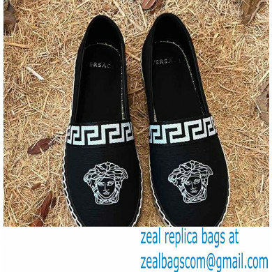 Versace Medusa Head Print Espadrilles Black