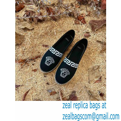 Versace Medusa Head Print Espadrilles Black