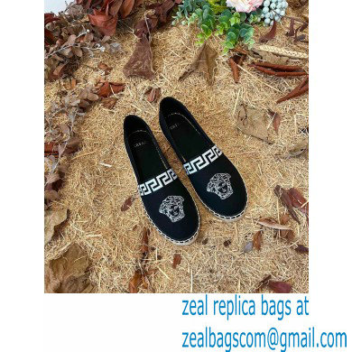 Versace Medusa Head Print Espadrilles Black - Click Image to Close