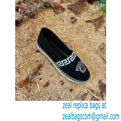 Versace Medusa Head Print Espadrilles Black