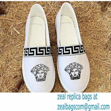 Versace Medusa Head Print Espadrilles White - Click Image to Close