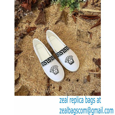 Versace Medusa Head Print Espadrilles White