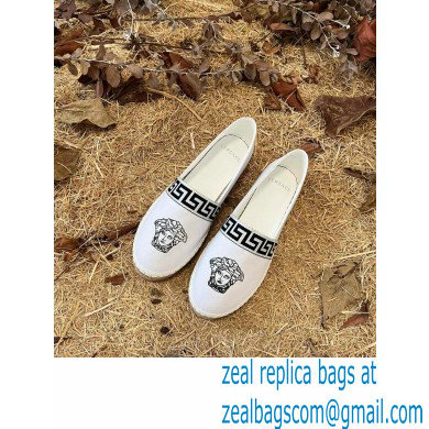 Versace Medusa Head Print Espadrilles White