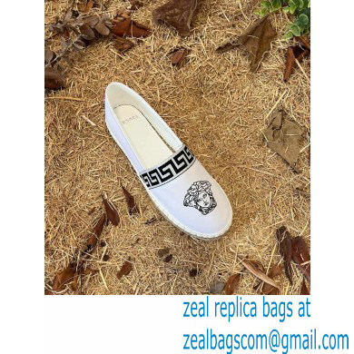 Versace Medusa Head Print Espadrilles White