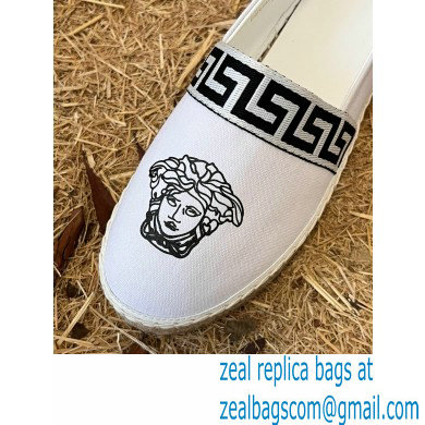 Versace Medusa Head Print Espadrilles White - Click Image to Close