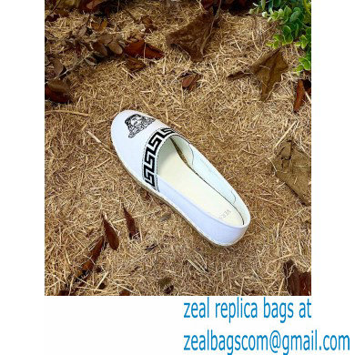 Versace Medusa Head Print Espadrilles White