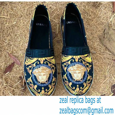 Versace Medusa Renaissance Print Espadrilles Black - Click Image to Close