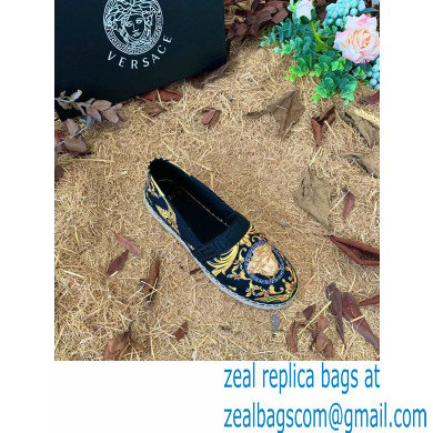 Versace Medusa Renaissance Print Espadrilles Black - Click Image to Close