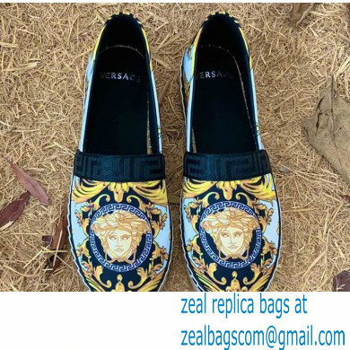 Versace Medusa Renaissance Print Espadrilles White