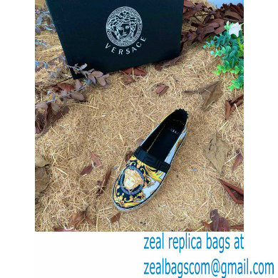 Versace Medusa Renaissance Print Espadrilles White