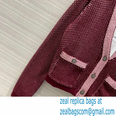 chanel 2021 FALL WINTER BURGUNDY KNITTED CARDIGAN