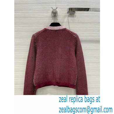 chanel 2021 FALL WINTER BURGUNDY KNITTED CARDIGAN