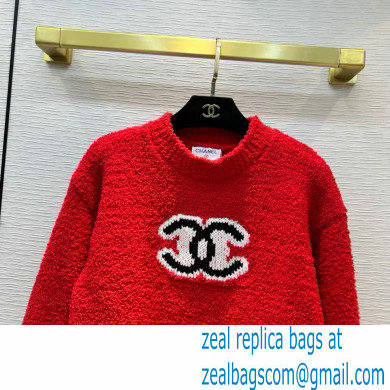 chanel 2021 FALL WINTER CC LOGO SWEATER RED