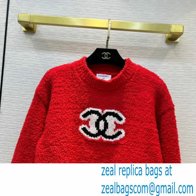 chanel 2021 FALL WINTER CC LOGO SWEATER RED - Click Image to Close