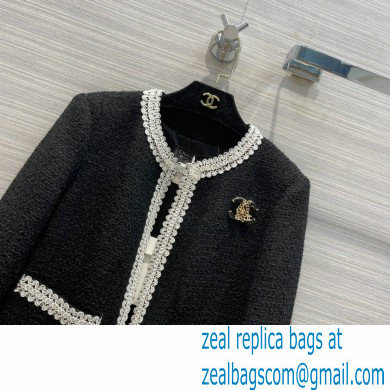 chanel 2021 FALL WINTER black tweed jacket