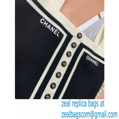 chanel white/black knit vest 2022SS - Click Image to Close